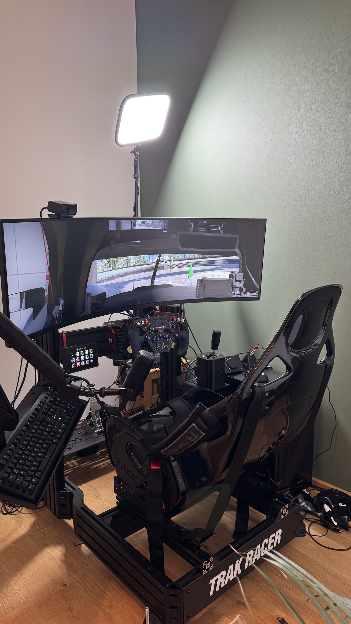 C-Motion Works production setup with simrig, camera and lighting